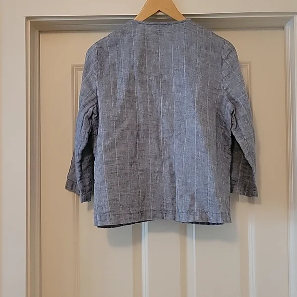 Eileen Fisher linen lagenlook jacket - Picture 2 of 5